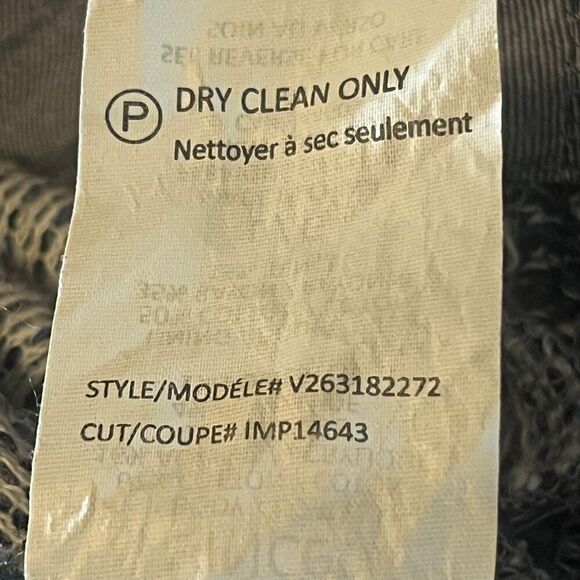 Vince Marled Tweed Blue Knit Rolled Cuff Short Sleeve Shift Dress Sz L - Picture 6 of 6